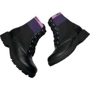 DKNY Girls Stassi Knit Black Moto Booties Size 12